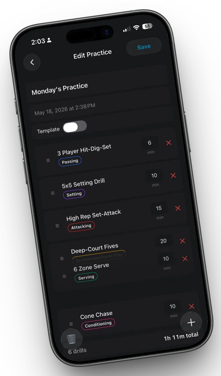 SoloCoach drill library and plan builder